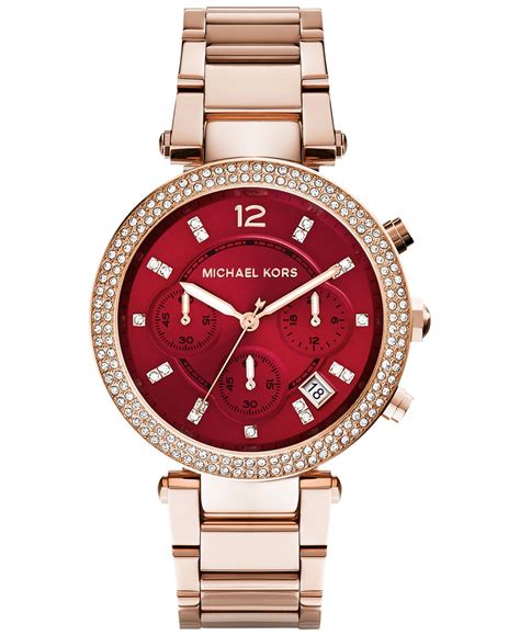 michael kors women's parker rose goldtone stainless steel watch|Michael Kors parker rose gold bracelet.